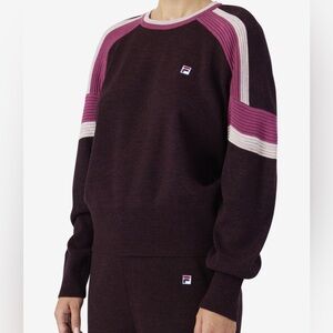 Fila Women’s Sz: S Frankie Retro Style Maroon Pink Pullover Crew Neck Sweater.